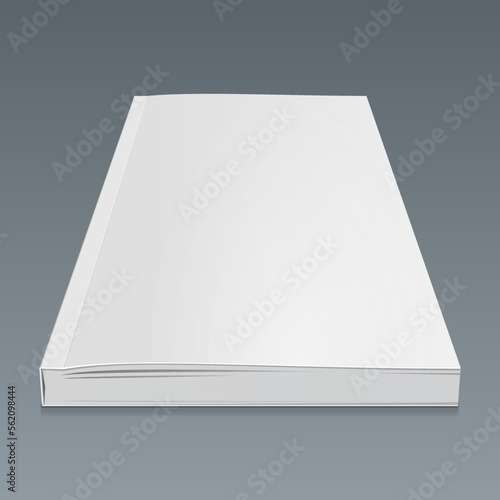 Blank Cover Of Magazine, Book, Booklet, Brochure. Illustration Isolated On Gray Background. Mock Up Template Ready For Your Design. Vector EPS10