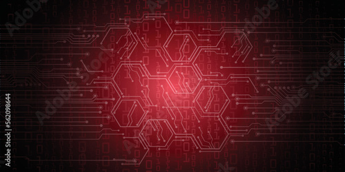 Red technology digital abstract background