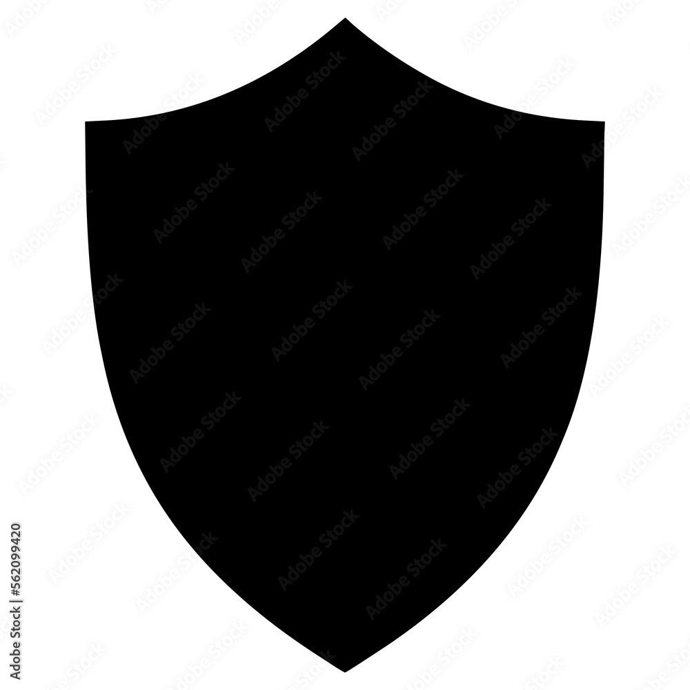 Flat Shield Shape on Transparent Background Flat Shield Shape on Transparent Background