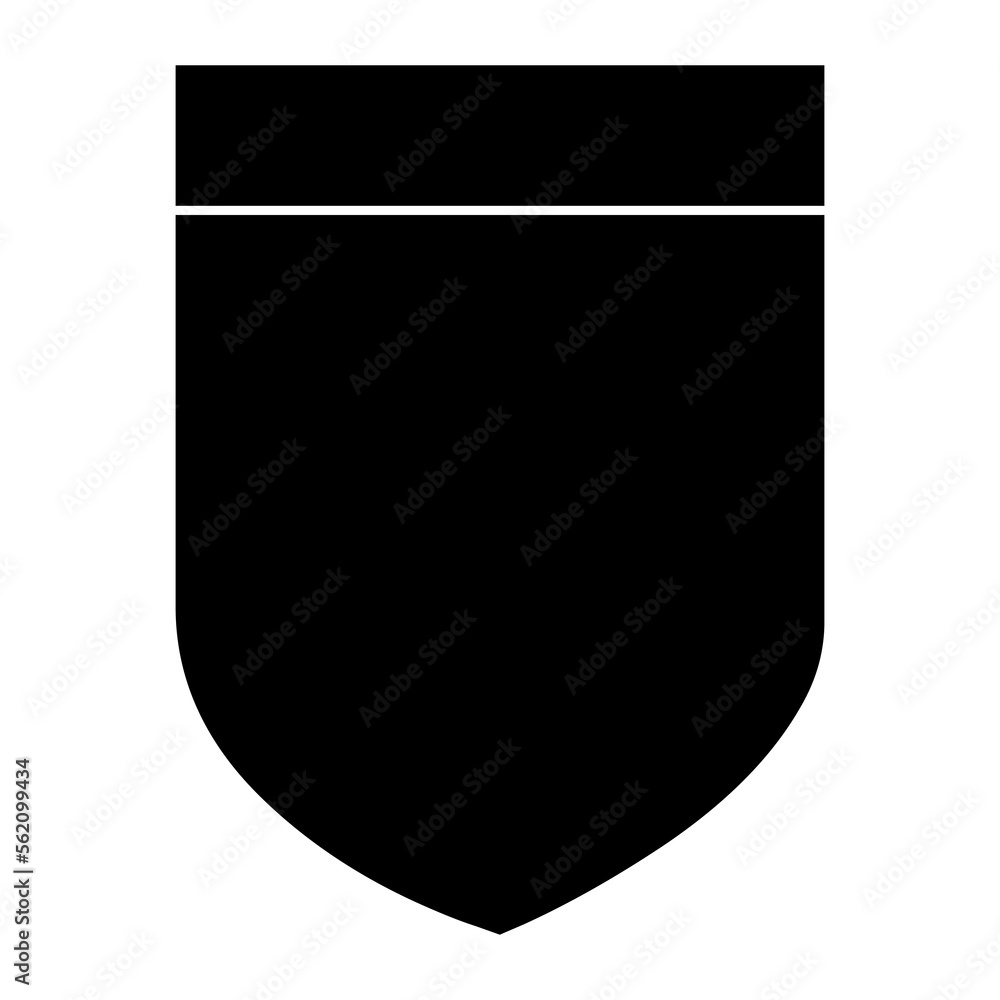 Flat Shield Shape on Transparent Background Flat Shield Shape on Transparent Background