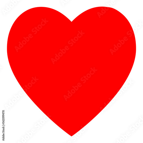 Red Heart Symbol on Transparent Background