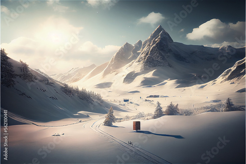 Beautiful winter landscape,...
