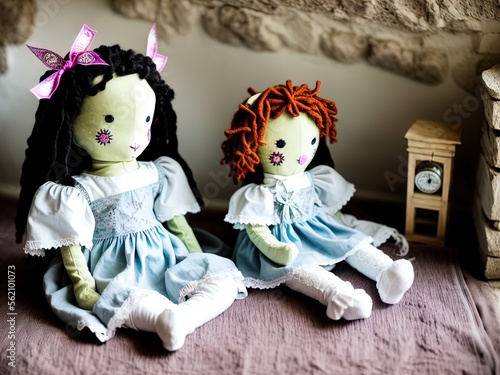 Cute children's dolls. 