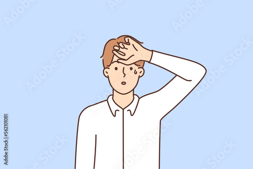 Unhealthy man suffer from heatstroke 