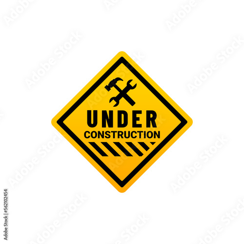 Under Construction Sign Vector or Under Construction Sign Isolated On White Background. Under repair Sign. The best Repair sign Vector. Under Construction Plate or Repair plate icon.