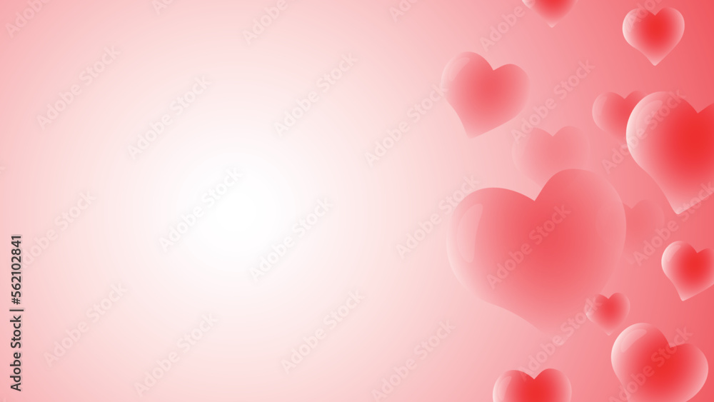 Beautiful banner in gradient pink colors for Valentines Day, the day of love and lovers February 14