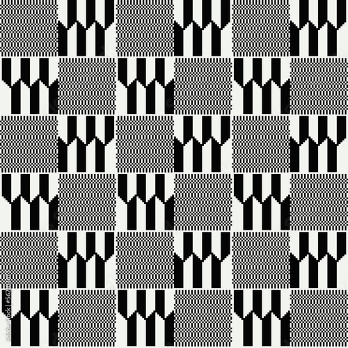 Kente cloth. African textile. Ethnic seamless pattern. Tribal geometric print. 