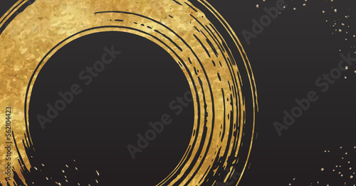 高級感のあるブラシアート金箔の和風背景テクスチャ