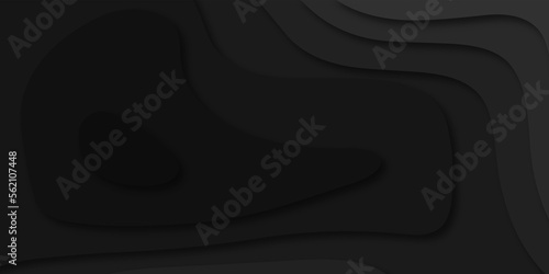 Abstract black Papercut banner concept. Paper carve black background for card poster brochure flyer design in lines black colors. Vector illustration. Cover layout template. Material design concept.