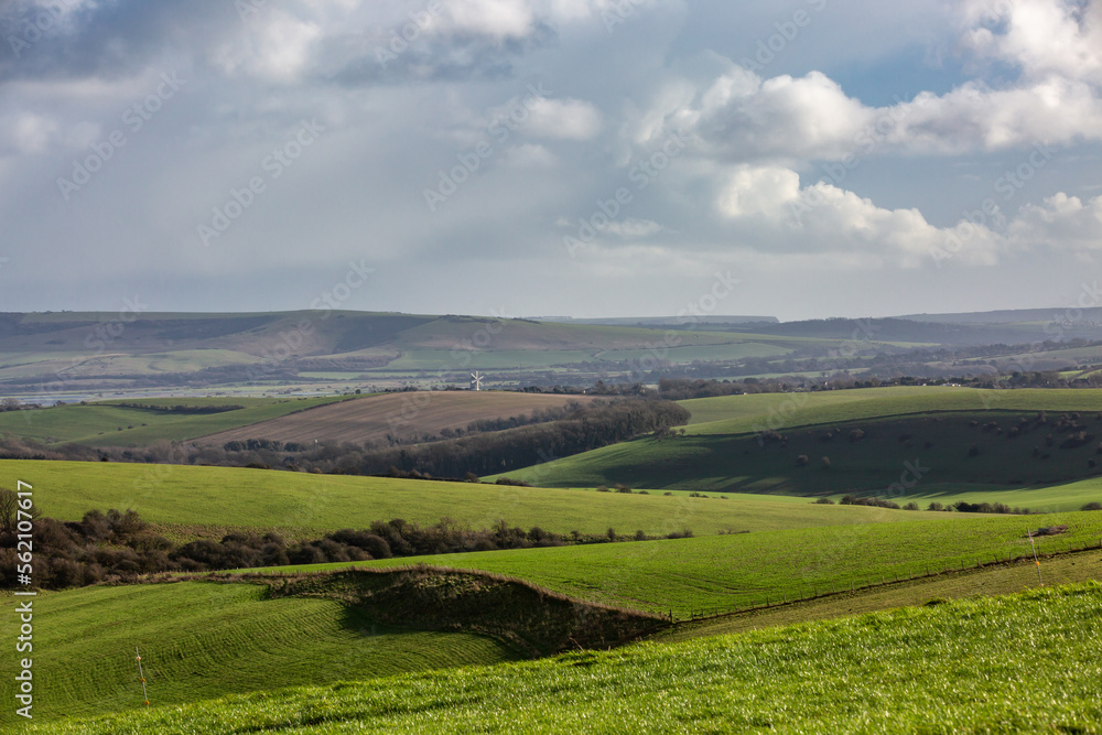 A View over the Sussex Countryside on a Sunny Day in January