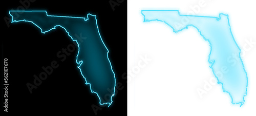 florida map blue futuristic transparent background photo