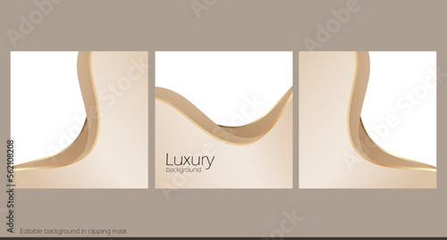 luxury gold flyer coupon brochure background for beauty fashion content. Customer service feedback review, testimonial template. Instagram social media post design.