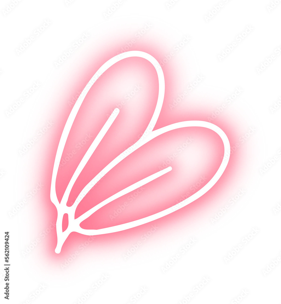 Obraz premium Collection of Leaf neon