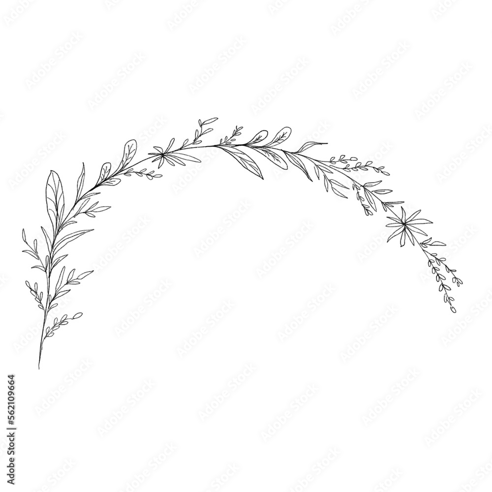 Minimal Line Wreath Illustration Minimal Line Wreath Illustration