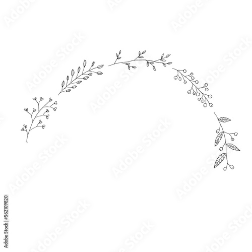 Fototapeta Naklejka Na Ścianę i Meble -  Minimal Line Wreath Illustration