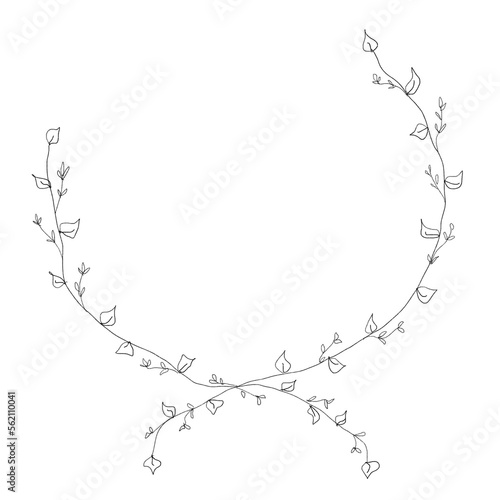 Minimal Line Wreath Illustration