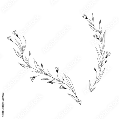 Minimal Line Wreath Illustration