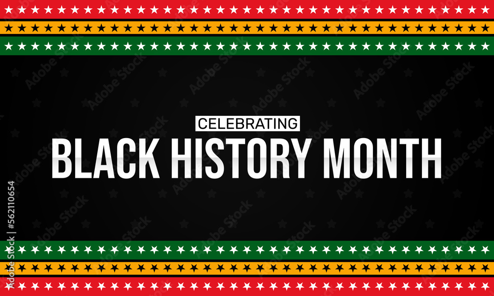 Celebrating Black History Month background with border design and ...
