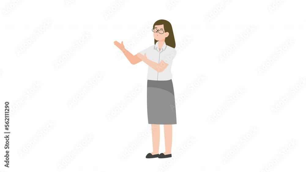 Business woman pointing both hands in left side Business woman pointing both hands in left side
