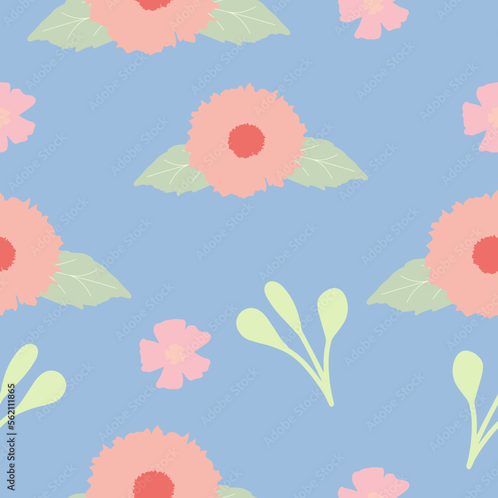 Flowers seamless patterns. Vector design for paper, cover, fabric, interior decor and other users