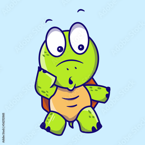 Cute turtle cartoon vector icon illustration animal