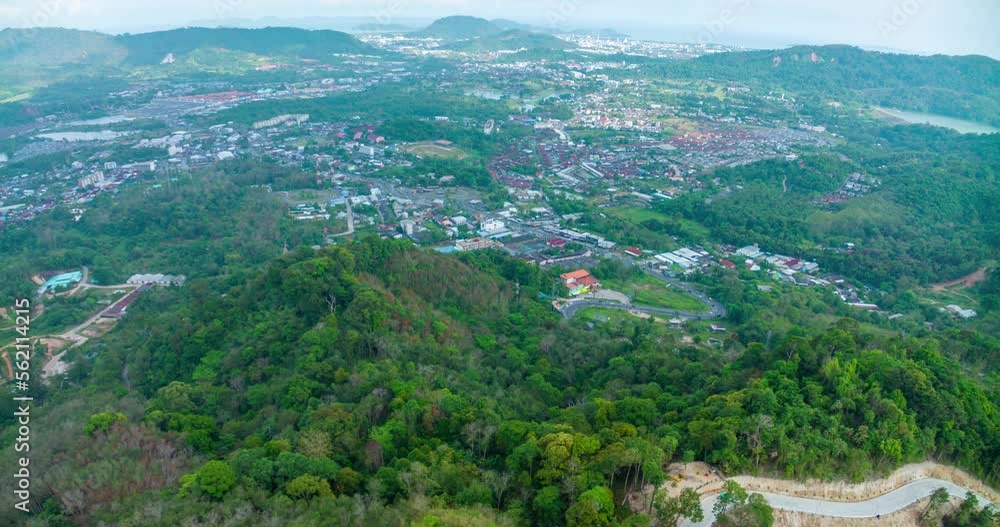 Aerial hyperlapse (timelapse) of Shadow clouds over mountain city of Kathu city Phuket Thailand, Clouds over the mountains peak Aerial hyperlapse (timelapse) of Shadow clouds over mountain city of Kathu city Phuket Thailand, Clouds over the mountains peak