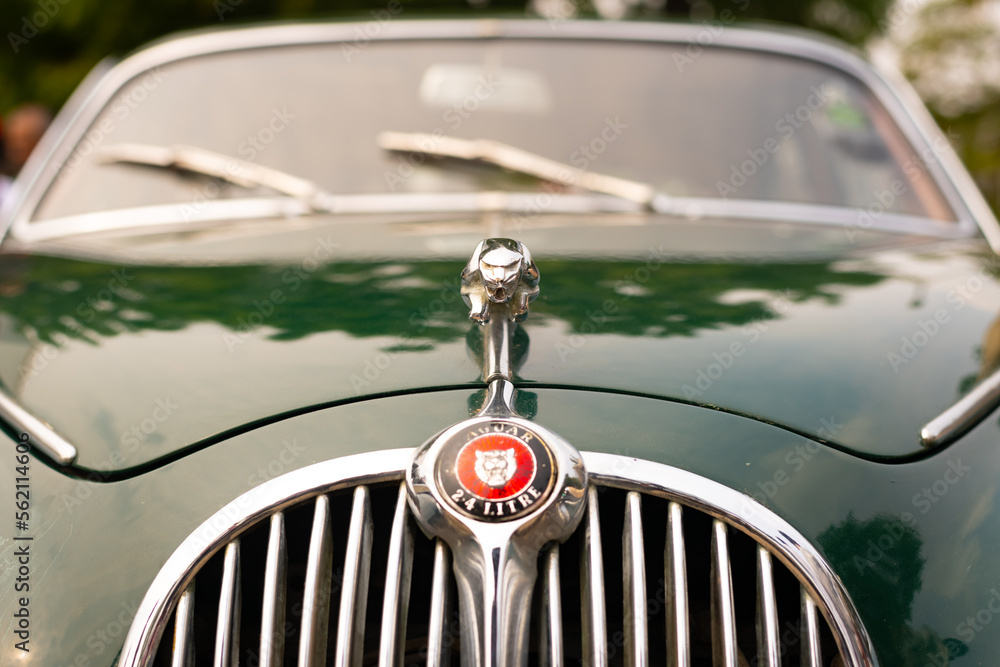 Chennai, India, December 18th 2022 Jaguar Mark 1 Closeup with Logo