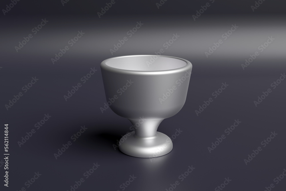iron cup in 3d rendering design. iron cup in 3d rendering design.