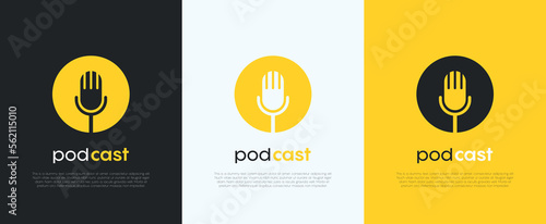 Bubble chat with podcast logo design 10 eps.