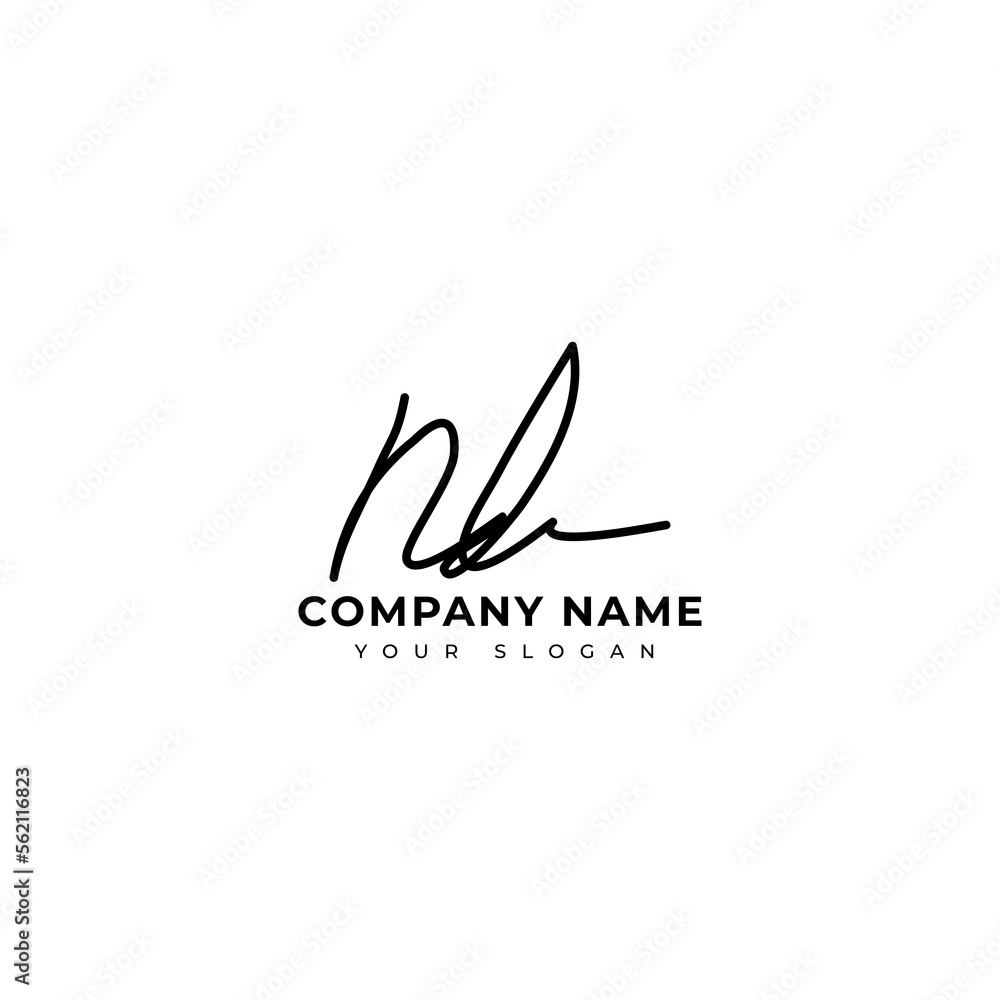 Nd Initial signature logo vector design