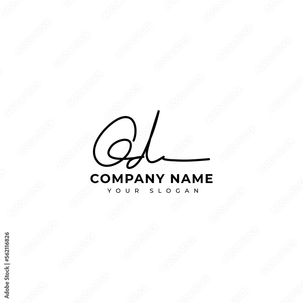 Od Initial signature logo vector design