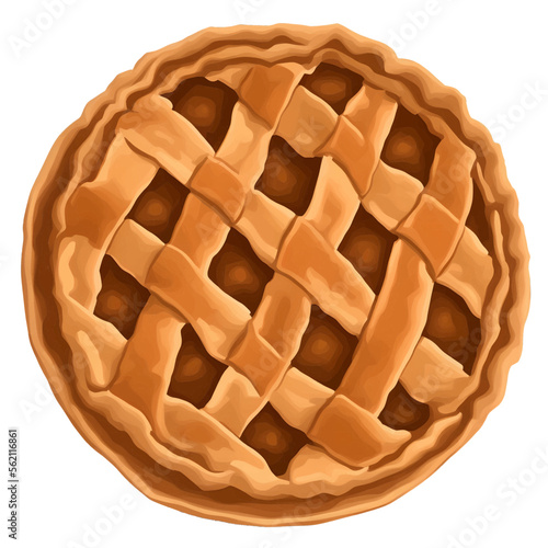 pie hand drawn with watercolor painting style illustration