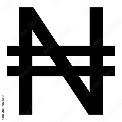 Nigeria naira currency symbol icon on Transparent Background