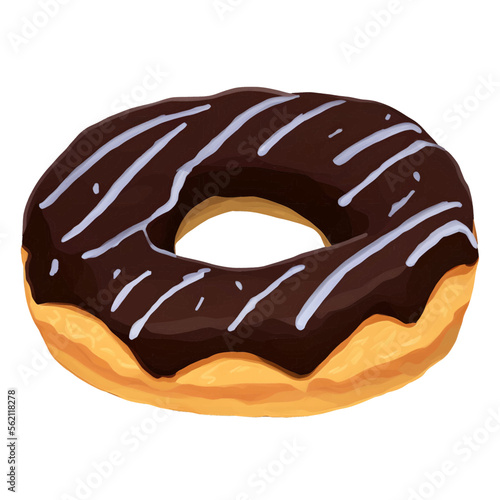 Wallpaper Mural donut drawn digital painting watercolor illustration Torontodigital.ca