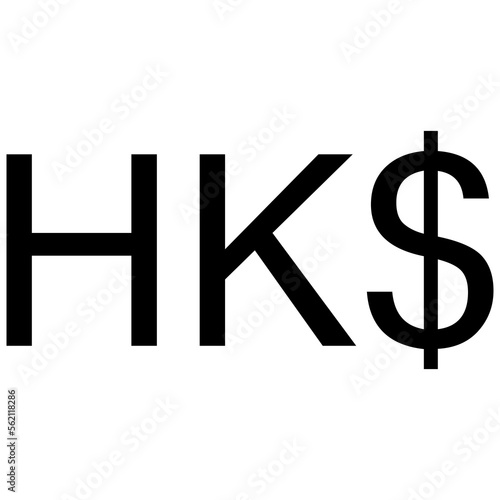 Hong Kong dollar currency symbol icon on Transparent Background