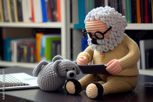 People at the office in style of amigurumi