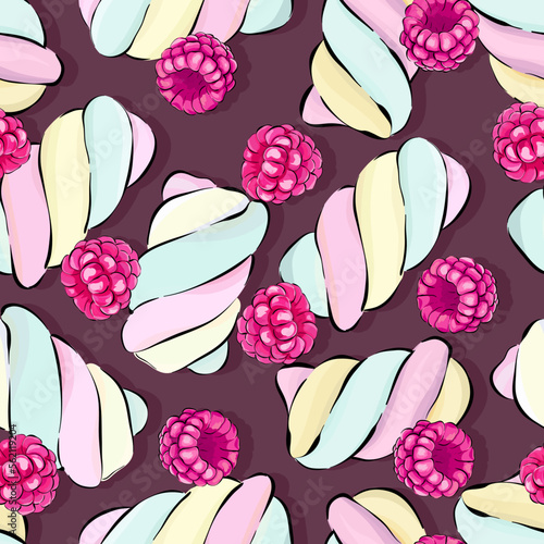 seamless vector pattern with macaron cookies. Sweets, snacks, cafe