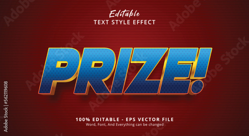 Editable text effect, Prize text on red background style effect