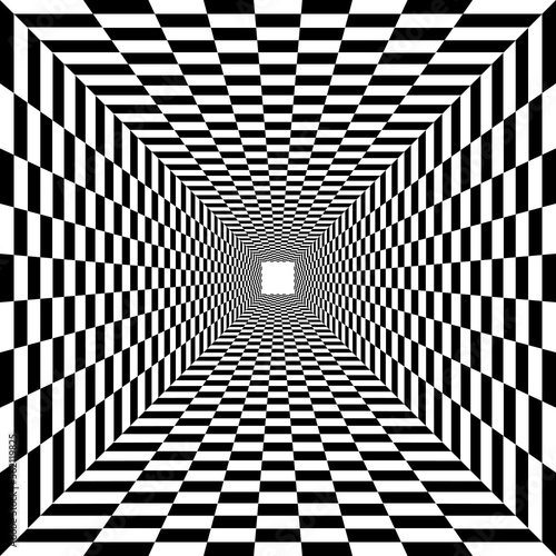 psychedelic tunnel, chessboard pattern