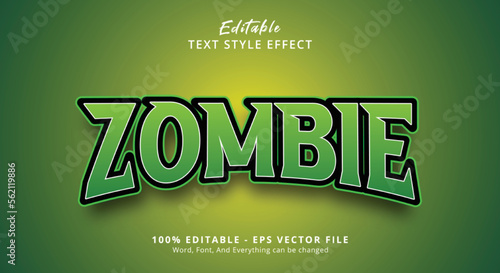 Editable text effect, Gaming green zombie text on gaming style effect