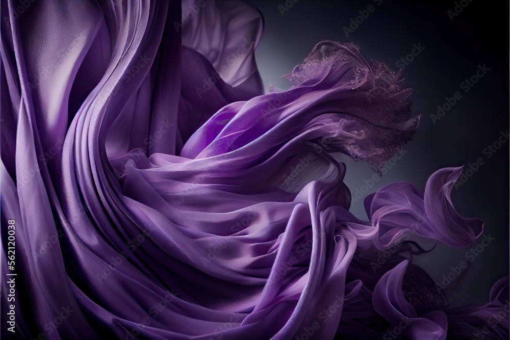 Fototapeta premium Silk luxury smooth billowing, violet fabric (ai generated)