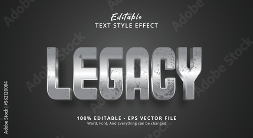 Editable text effect  Legacy text on grey background style effect