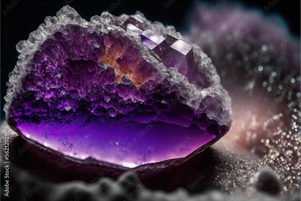 Amethyst purple color sparkling surface, gemstone closed up (ai generated) Amethyst purple color sparkling surface, gemstone closed up (ai generated)