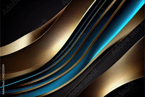 Abstract black blue line arts background luxury (Ai generated)