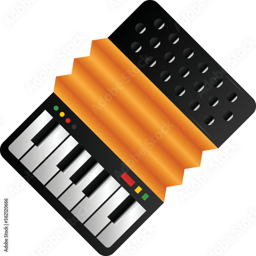bandonion or Accordion concept, Musical square shape and finger buttons vector color icon design, Germanic symbol, Germany culture sign, Deutschland traditions Elements stock illustration 