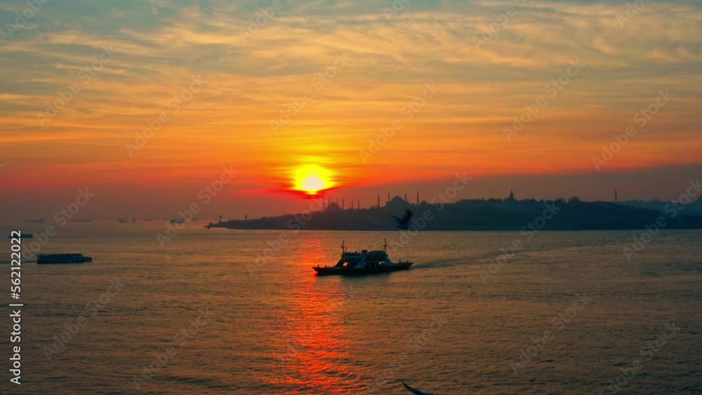 Aerial Drone View of Istanbul Uskudar Seaside. Bosphorus Bridge in Istanbul at sunset. Aerial Drone View of Istanbul Uskudar Seaside. Bosphorus Bridge in Istanbul at sunset.