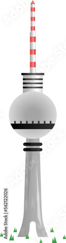 Berliner Fernsehturm concept vector color icon design, Germanic symbol, Germany culture sign, Deutschland traditions Elements stock illustration 