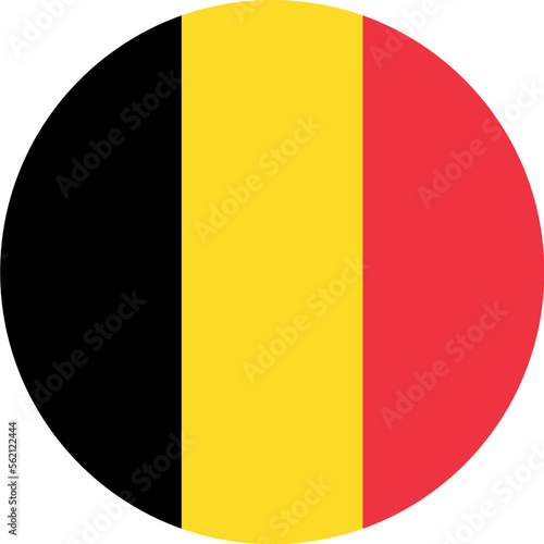 Belgium flag button on white background