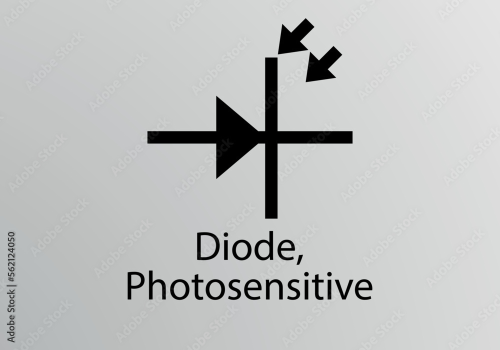 Obraz premium Diode Photosensitive Engineering Symbol, Vector symbol design. Engineering Symbols.