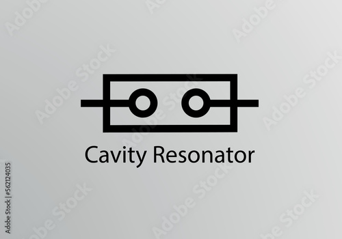 Cavity Resonator Engineering Symbol, Vector symbol design. Engineering Symbols.